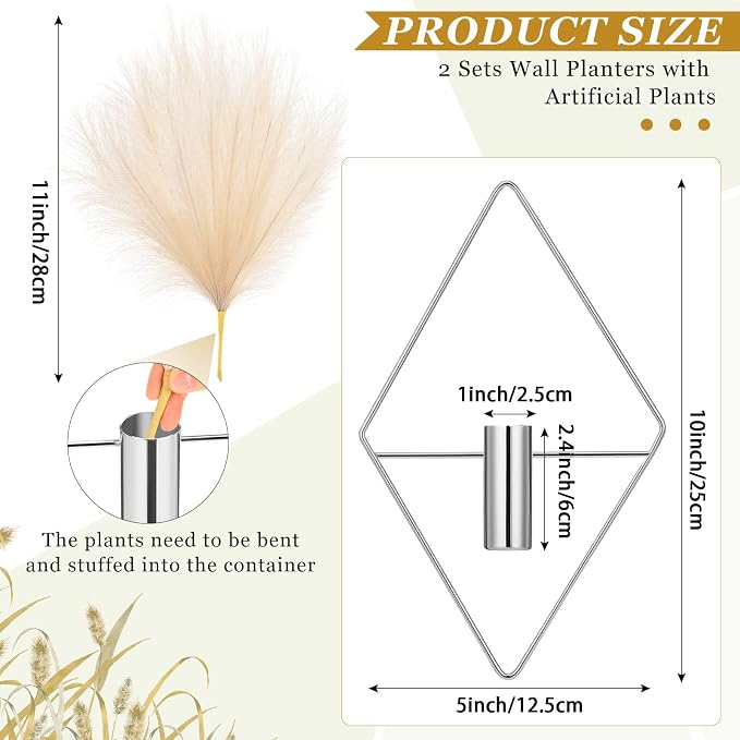 2 Pieces Wall Decor Hanging Planters - Image 2