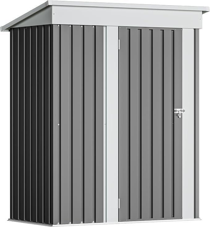 Devoko Outdoor Storage Shed 5 x 3 FT Lockable Metal Garden Shed Steel by DEVOKO