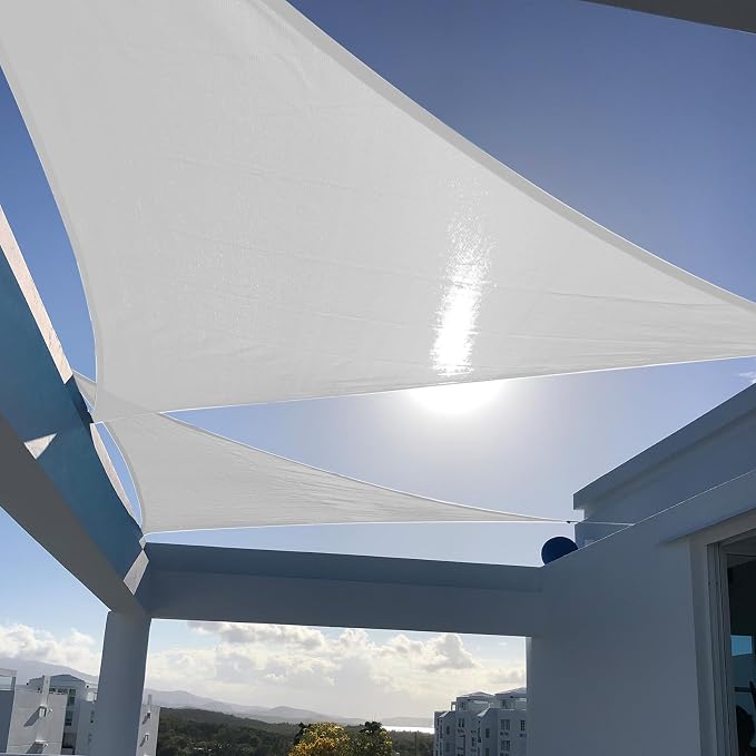SUNNY GUARD Custom Size 10'x14'x17.2' Silver Grey Sun Shade Sail Right Triangle by SUNNYGUARD