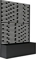 Oakland Living 6 ft. X 4 ft. Black Freestanding Metal Privacy Screen Room by Oakland+Living