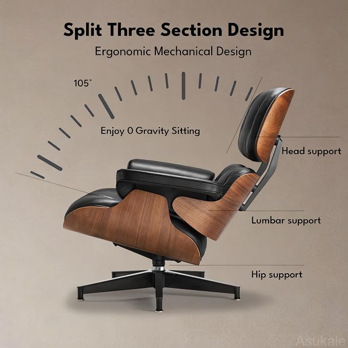 Top Grain Leather, Mid Century Chaise Lounge Chair Indoor, Chair - Image 7