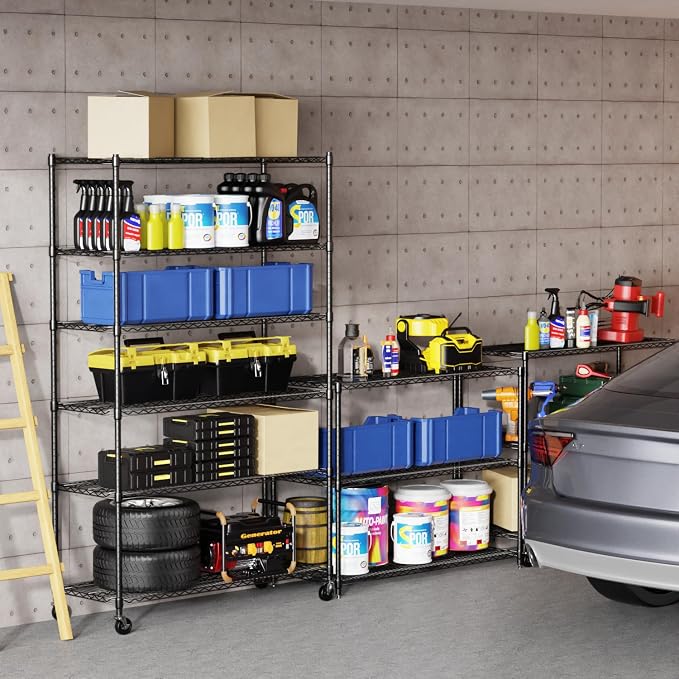 BestOffice Storage Shelves 6 Tier Metal Shelves Adjustable Heavy Duty Garage - Image 7