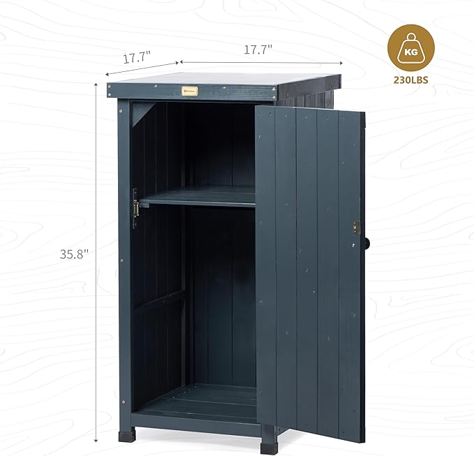 HABAU Outdoor Storage Cabinet for Patio, Garden Potting Bench Table - Image 3