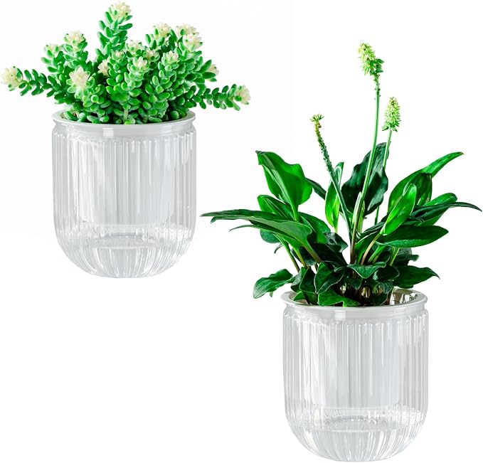 Melphoe Self Watering Pots for Indoor Plants Planter, 4.7 Inch 2 Pack Planters by Melphoe