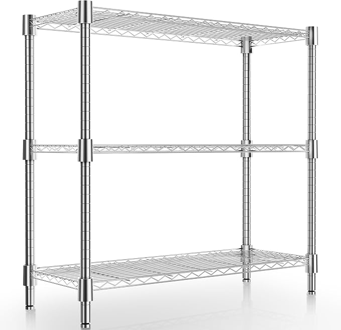 Xcity Storage Shelves, 3 Tier Heavy Duty Metal Shelving Unit, 1200 LBS Capacity - Image 8