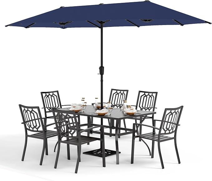 PHI VILLA Patio Dining Set 8 PCS by PHIVILLAThepioneerofcomfortablehouseholdsupplies