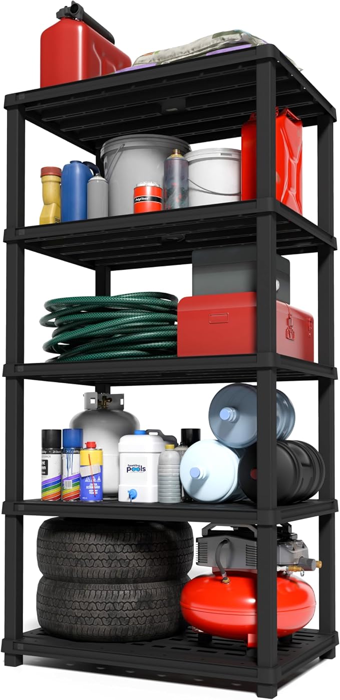 IRIS USA 5-Shelf Extra Heavy Duty Deep Plastic Storage Shelves, 1000lb Capacity by IRISUSA