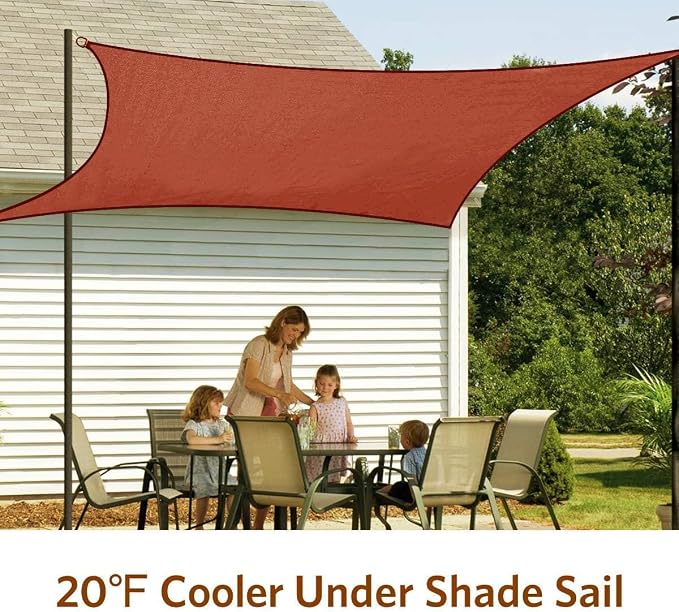 Quictent 24X24FT Large Overzied 185G HDPE Square Sun Shade Sail Canopy 98% UV - Image 8