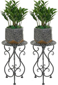 Metal Plant Stands 2 Pack, Heavy Duty Plant Pedestal 17" Tall, Single Flower by BuyNow