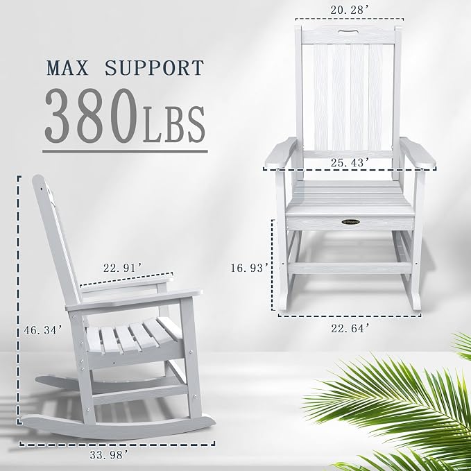 Oversized Rocking Chair Set of 8, Outdoor Rocking Chair - Image 3