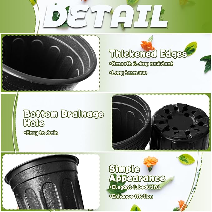 OJYUDD 60 Pack 1 Gallon Flexible Plant Nursery Pots, Thickened Soft Plastic - Image 4