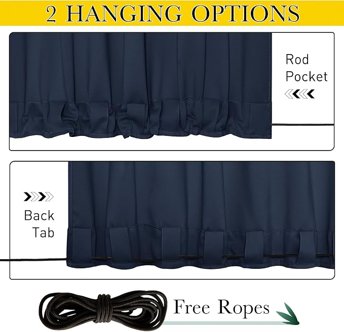 NICETOWN 2 Panels Fixed Outdoor Curtains - Image 2