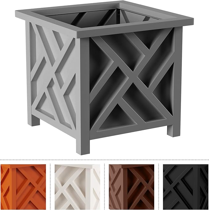 Lattice Design Outdoor Planter Box 2-Pack - Image 7