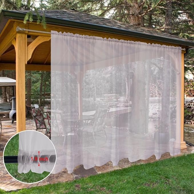 SpaceDresser Waterproof Outdoor Sheer Curtains - Image 8