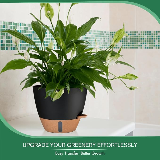 2 Pack 10 inch Plant Pots, PP Plastic Self Watering Plant Pot - Image 7