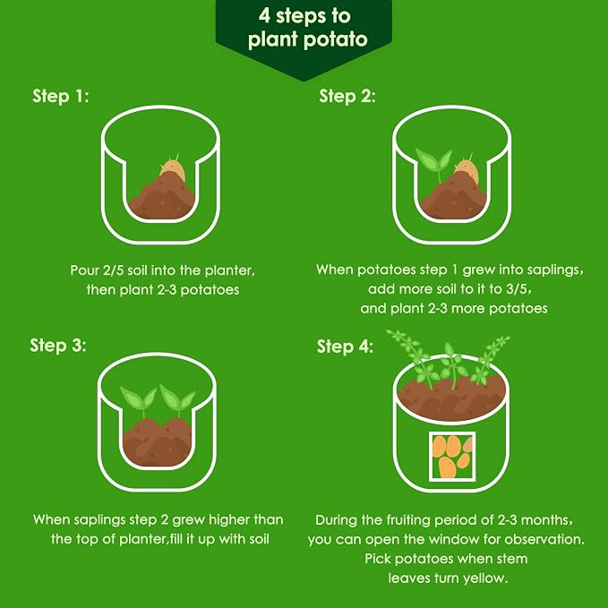 Delxo 10 Pack 10 Gallon Potato Grow Bags, Grow Bags - Image 5