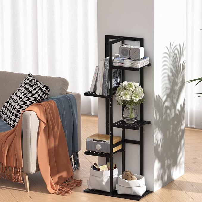 Laiensia 5 Tier Bamboo Plant Stand Rack 6 Potted Multiple Flower Pot Holder - Image 4