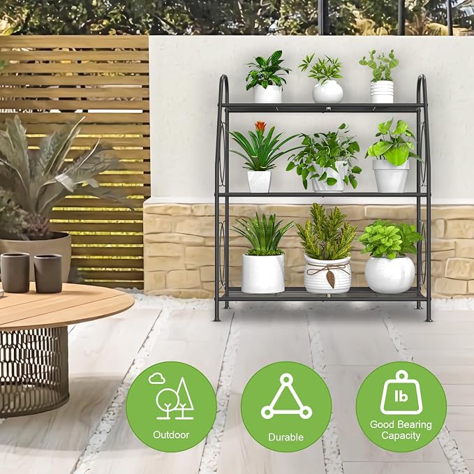 Plant Stand, 3 Tier Plant Shelf - Image 3