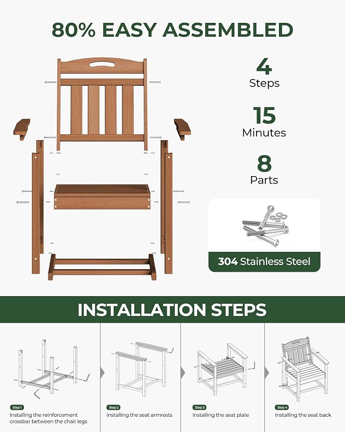Set of 2 Weatherproof Patio Chairs - Image 7