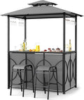 Tangkula 3-Piece Patio Bar Set, Grill Gazebo & 2 Bar Stools by TANGKULA