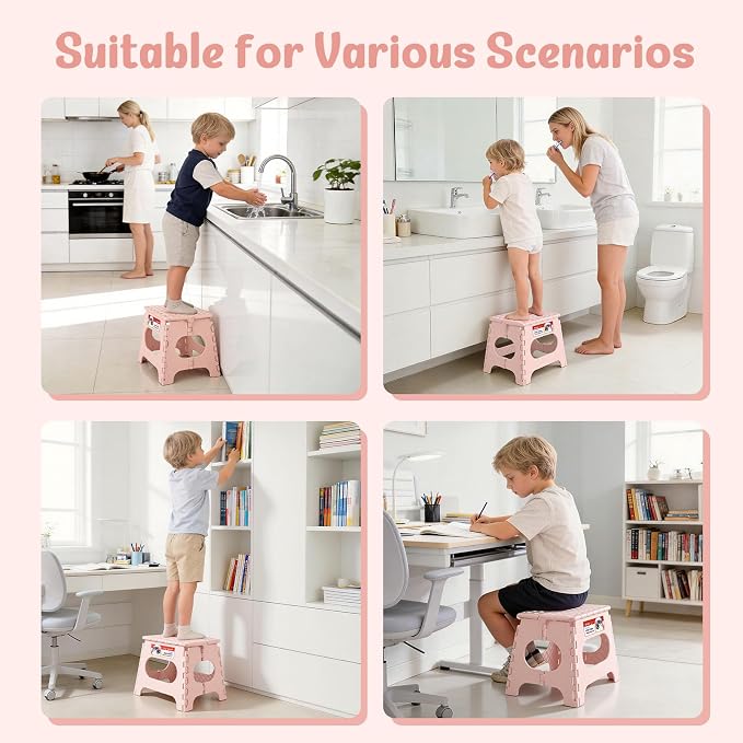 ACSTEP Folding Step Stool 11 Inch, Sturdy Plastic Foldable Step Stool - Image 2