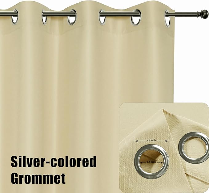 BONZER Outdoor Curtains for Patio Waterproof Thick Privacy Wide Grommet Light - Image 3