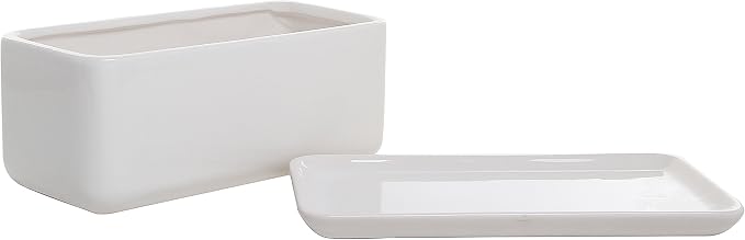 MyGift 10 Inch Modern Unglazed White Ceramic Indoor Plant Pot - Image 6