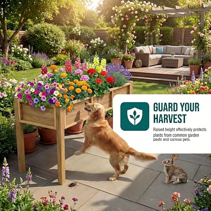 YITAHOME 48x18x30in Raised Garden Bed, Weather Resistant Poly Lumber Planter Box - Image 5