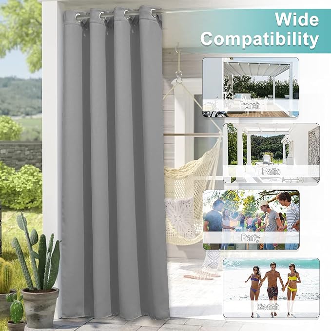NICETOWN 120" L Outdoor Curtain - Image 6