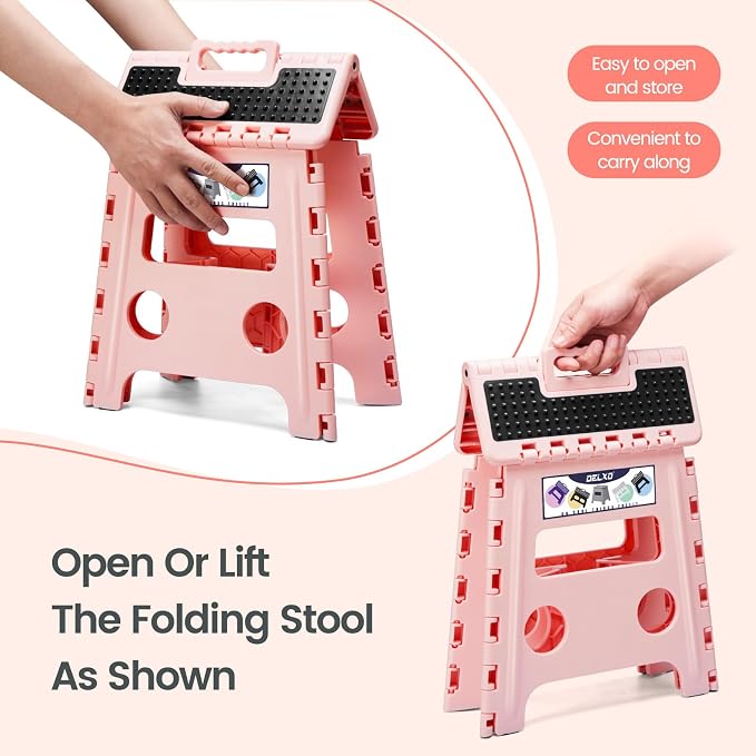 Delxo Folding Step Stool 13 Inch, Non-Slip Foldable Stools - Image 6