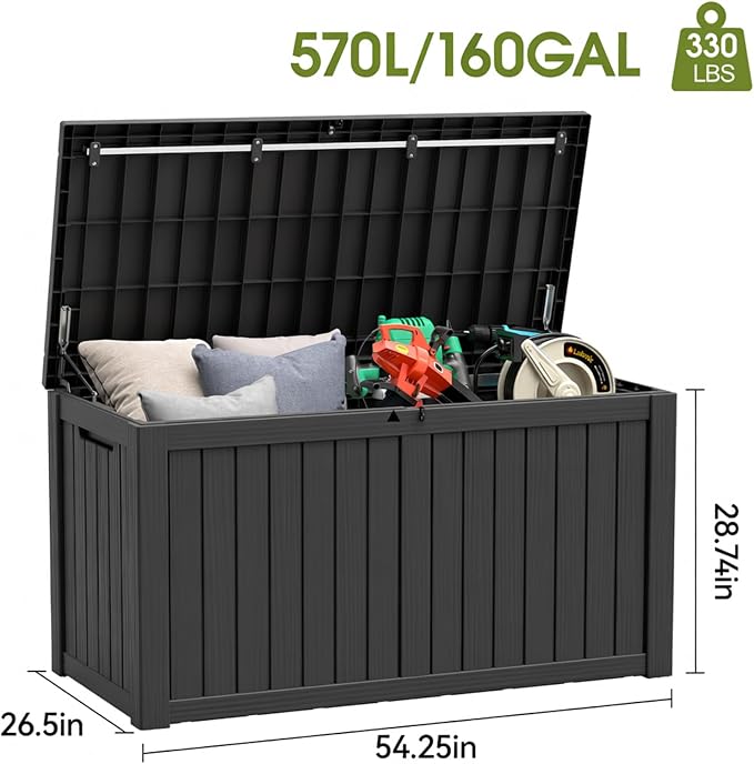 Outdoor Storage Box, Resin Deck Boxes Indoor and outdoor, Waterproof Storage - Image 2
