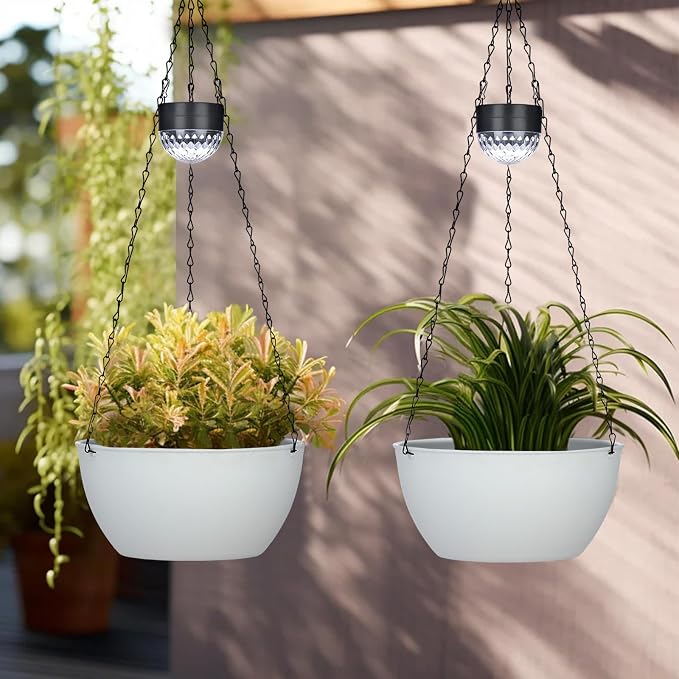 BAYN 2 Packs Solar Hanging Basket Planters - Image 7