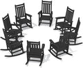SERWALL HDPE Outdoor Rocking Chair Set of 8, Patio Rocking Chairs by SERWALL