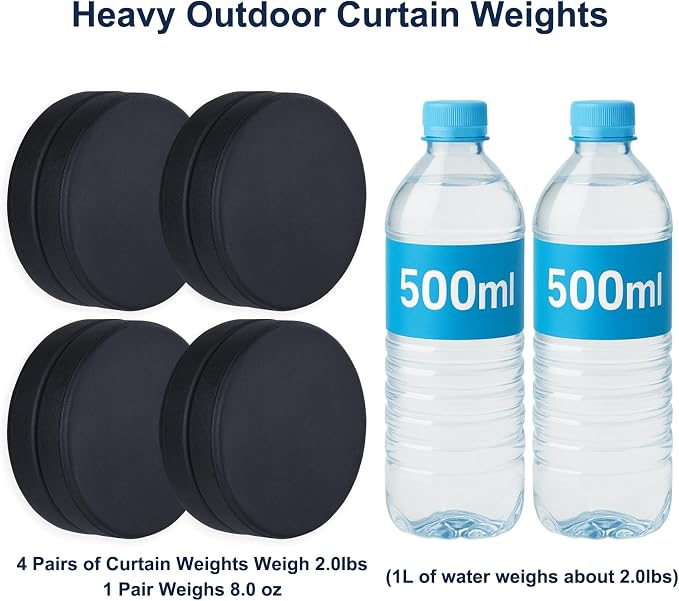 2LB Heavy Duty Outdoor Curtain Weights, Strong Magnetic Gazebo Curtain Weights - Image 2