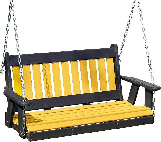 Poly Lumber Wood 4FT Mission Porch Swing Amish Craftsmandship Made in USA HDPE by Unknown