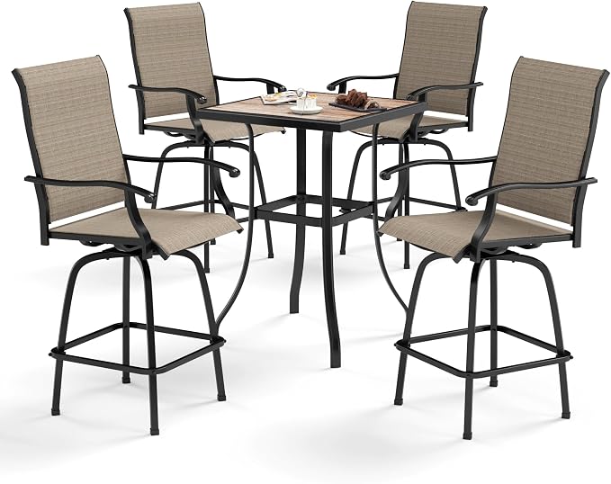 Sophia & William Outdoor Bar Set, Patio Bar Table and Chairs Set, Bar Height by SophiaWilliam