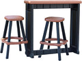 Single Bar Set Includes 2 Barstools Redwood Top & Black Base Ideal by LeisureAccents