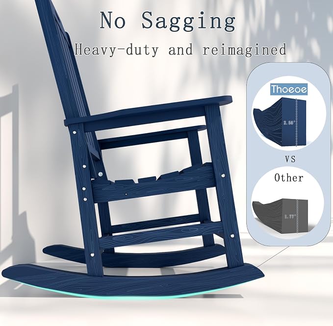 Oversized Rocking Chair Set of 2, Outdoor Rocking Chair - Image 8