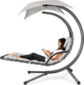 Best Choice Products Outdoor Hanging Curved Steel Chaise Lounge Chair Swing by BestChoiceProducts