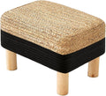 Ottoman Foot Stool Rectangular Footrest Natural Seagrass Footstool by ALeesing