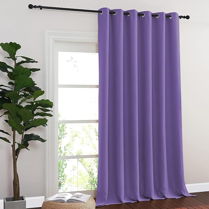 NICETOWN Room Divider Curtain 132 Inches Long, Wide Blackout Sliding Door - Image 7