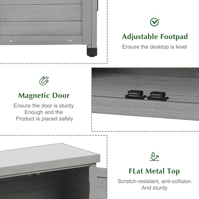 Outdoor Storage Cabinet & Potting Bench Table - Image 5