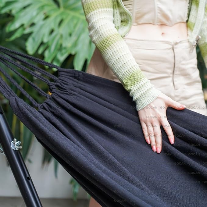 Double Hammock 2 Person Extra Large 330X150cm Load Capacity 600Pound Canvas - Image 6