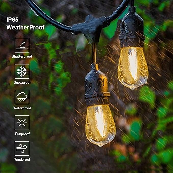 Svater Outdoor Led String Lights 50FT, Patio Lights - Image 7
