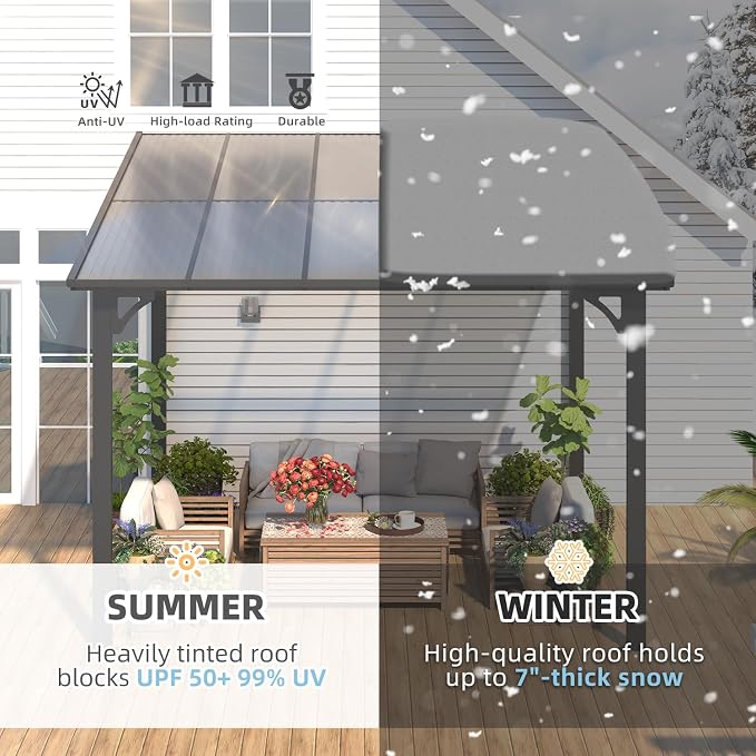 AECOJOY 10’ x 10’ Gazebo, Wall Mounted Gazebos Pergola on Clearance, Outdoor - Image 6