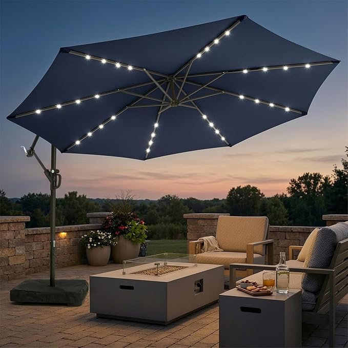 wikiwiki 10ft Solar LED Patio Umbrella by WikiwikiPatioUmbrellas