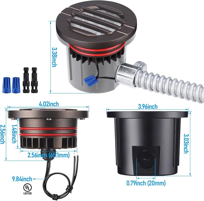 LEONLITE Dia. 4 Inch Well Lights Landscape LED In Ground, Grated Top, 5 Color - Image 7