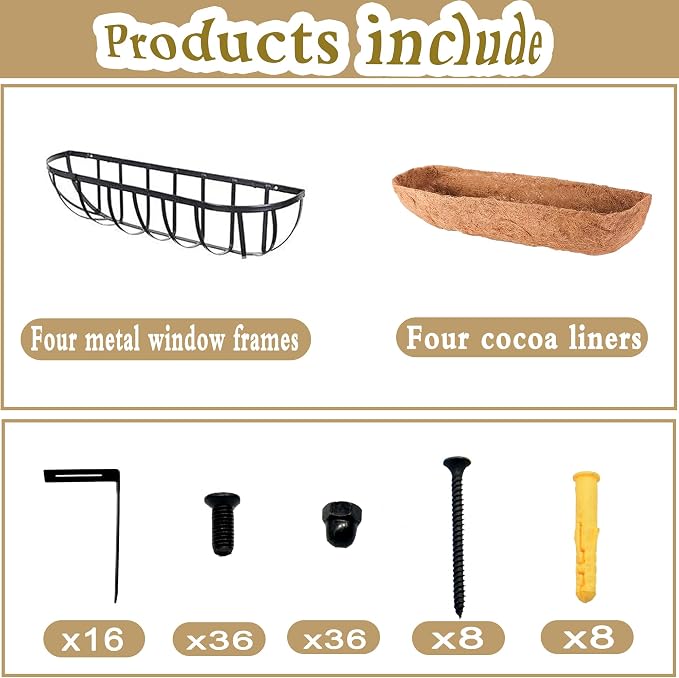 4pack 30-inch Window Sill Window Railing Planters - Image 4