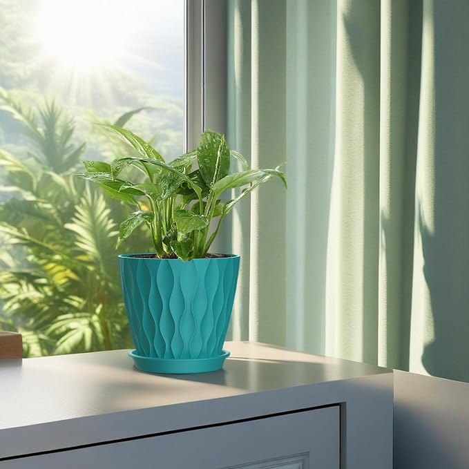 6 Inch Plant Pots, 6 Pack Indoor Flower Pots, Planters - Image 6