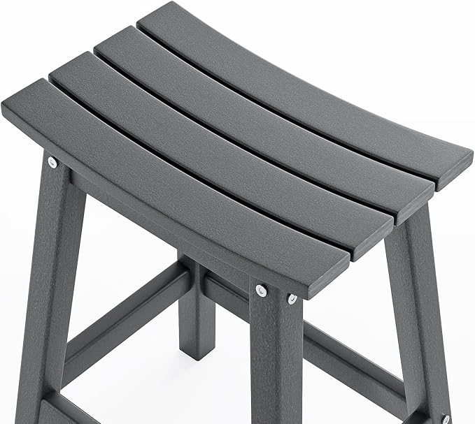 VINGLI 24 Inch Outdoor Bar Stools Set of 4, HDPE Weather Resistance Counter - Image 5